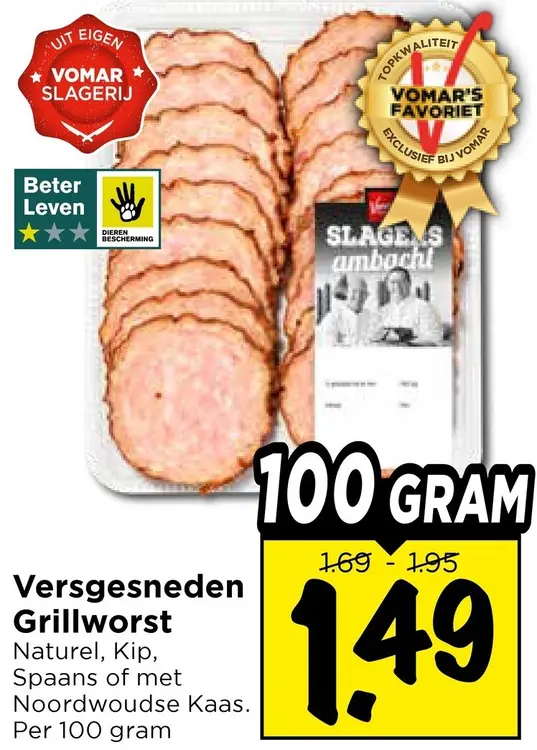Aanbieding: Versgesneden Grillworst