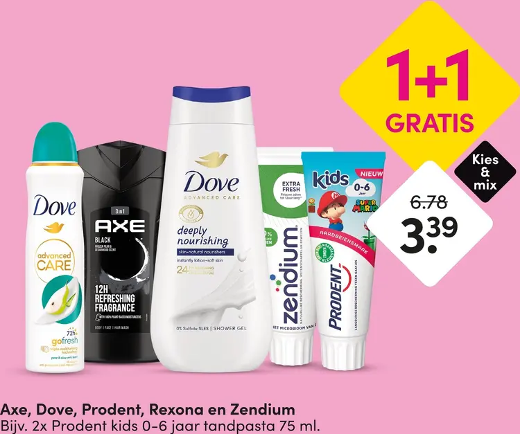 Aanbieding: Axe, Dove, Prodent, Rexona en Zendium