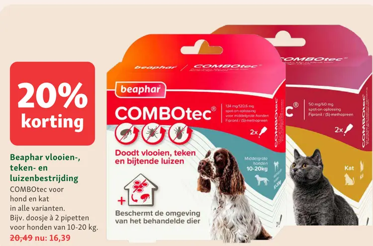Aanbieding: Beaphar vlooien-, teken- en luizenbestrijding