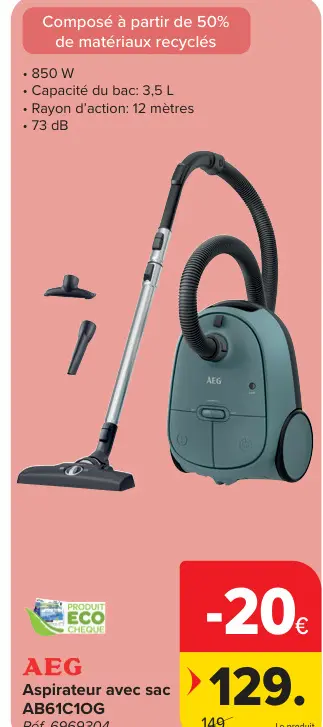 Offre: Aspirateur avec sac AB61C1OG