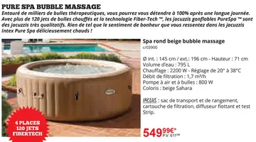 Offre: Spa rond beige bubble massage