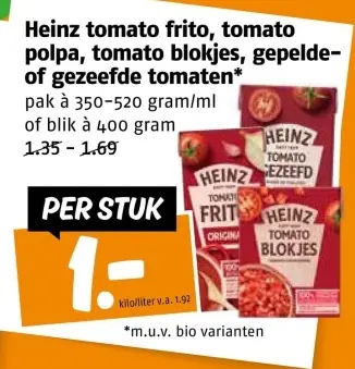 Aanbieding: tomato frito, tomato polpa, tomato blokjes, g