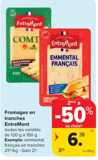 Offre: Fromages en tranches Emmental Français
