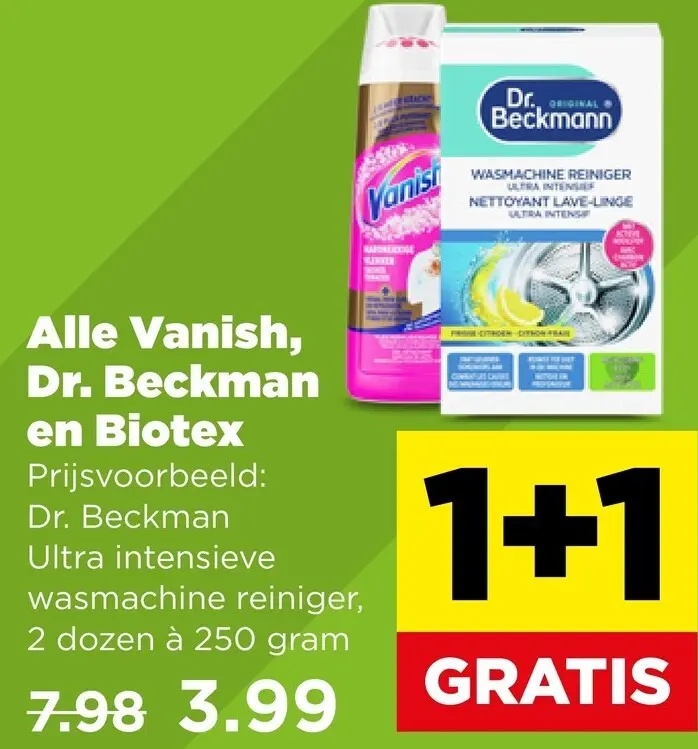 Aanbieding: Alle Vanish, Dr. Beckman en Biotex