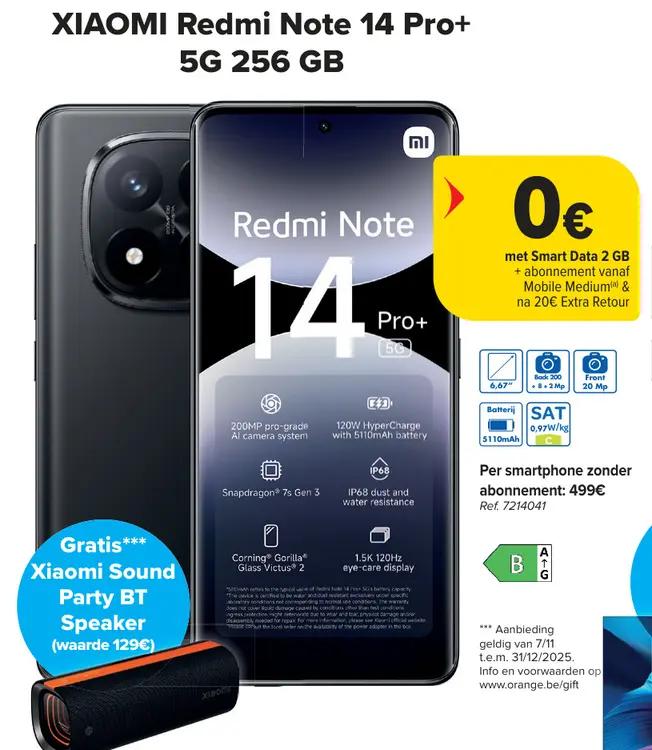 Aanbieding: Redmi Note 14 Pro+ 5G 256 GB