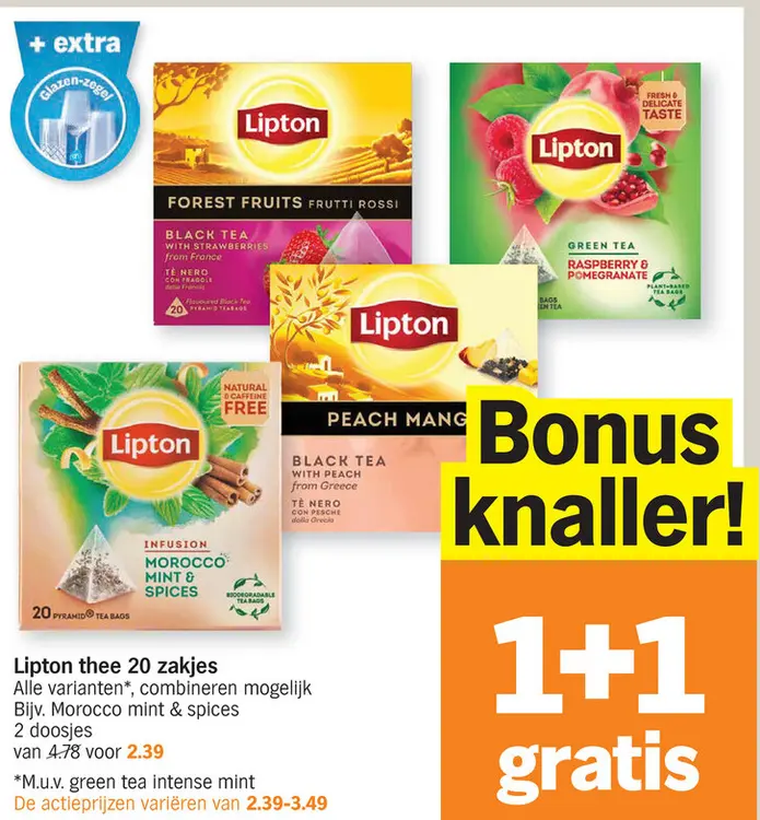 Aanbieding: Lipton thee 20 zakjes