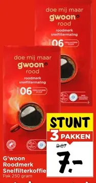 Aanbieding: G'woon Roodmerk Snelfilterkoffie