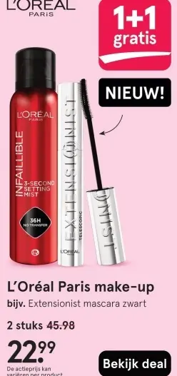 Aanbieding: L'Oréal Paris make-up bijv. Extensionist masc