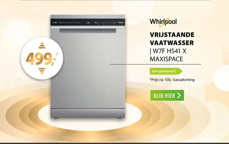 Aanbieding: Whirlpool W7F HS41 X MaxiSpace Rvs