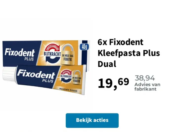 Aanbieding: Fixodent Kleefpasta Plus Dual