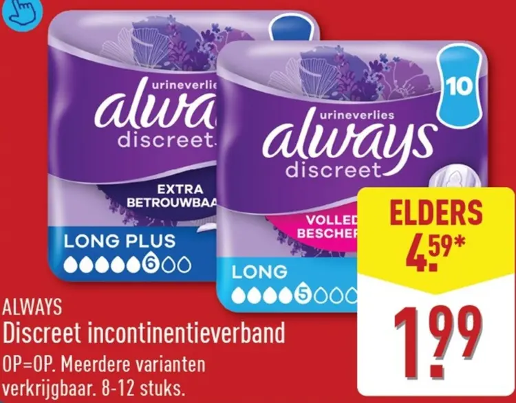Aanbieding: Discreet incontinentieverband