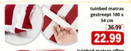 Promotie: tuinbed matras gestreept