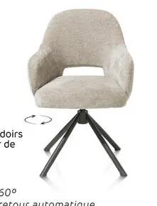 Offre: Nikolas, chaise à accoudoirs - pied central pivotante