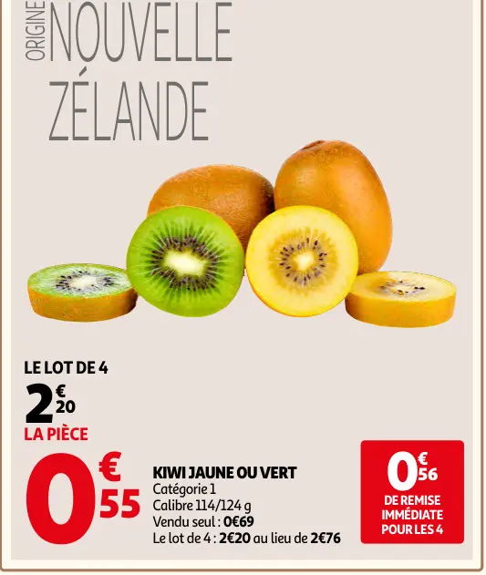 Offre: Kiwi jaune ou vert