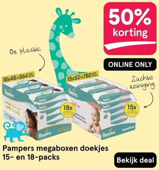 Aanbieding: Megaboxen doekjes 15- en 18-packs