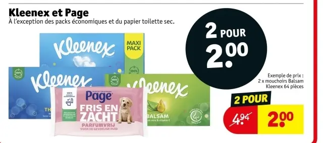 Offre: Kleenex et Page