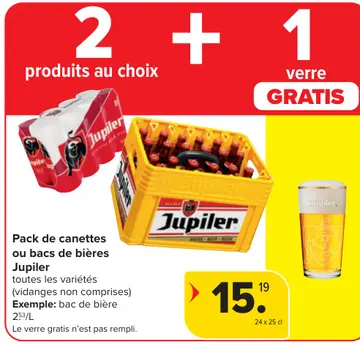 Offre: Pack de canettes ou bacs de bières