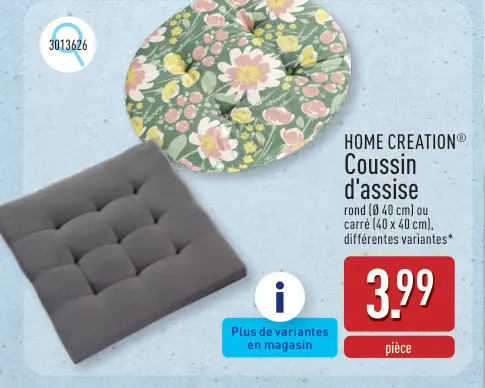 Offre: Coussin d'assise