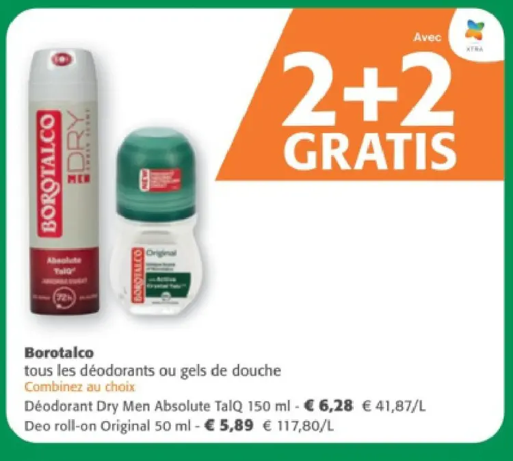 Offre: Borotalco tous les déodorants ou gels de douche
