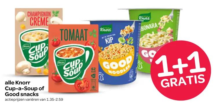 Aanbieding: Knorr Cup-a-Soup of Good snacks