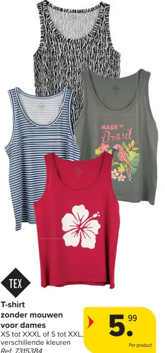 Promotie: T-shirt zonder mouwen
