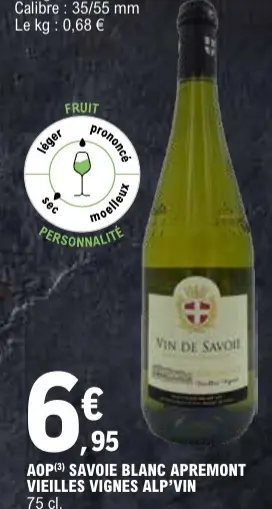 Offre: Savoie blanc apremont vieilles vignes alp'vin