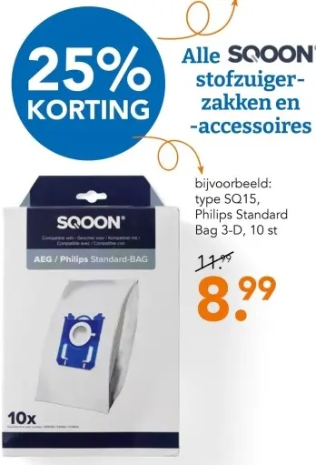 Aanbieding: SQOON stofzuigerzakken en -accessoires