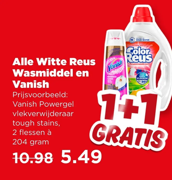 Aanbieding: Witte Reus Wasmiddel en Vanish
