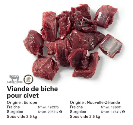 Offre: Viande de biche pour civet