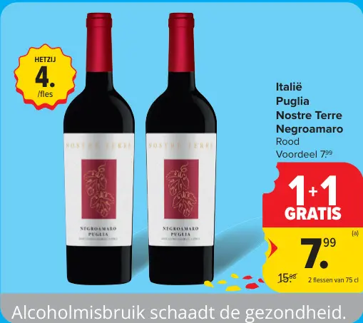 Promotie: Puglia Nostre Terre Negroamaro Rood