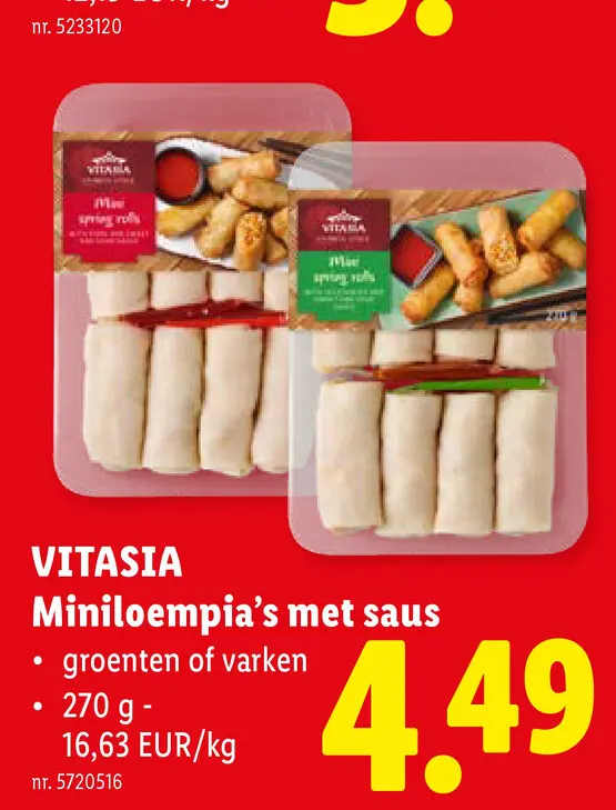 Promotie: Miniloempia's met saus