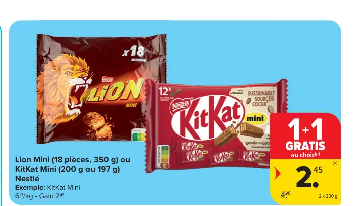 Offre: Lion Mini ou KitKat Mini