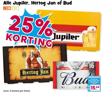 Aanbieding: Jupiler, Hertog Jan of Bud
