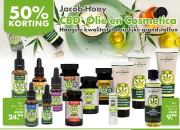 Aanbieding: Jacob Hooy CBD+ Olie en Cosmetica