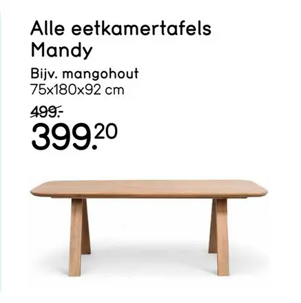Aanbieding: Alle eetkamertafels Mandy