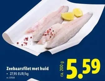 Promotie: Zeebaarsfilet met huid