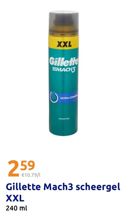 Aanbieding: Gillette Mach3 scheergel XXL