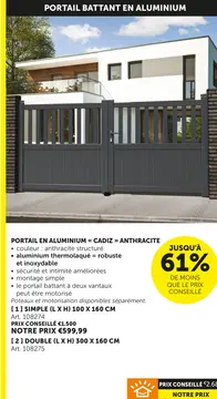 Offre: PORTAIL EN ALUMINIUM << CADIZ >> ANTHRACITE