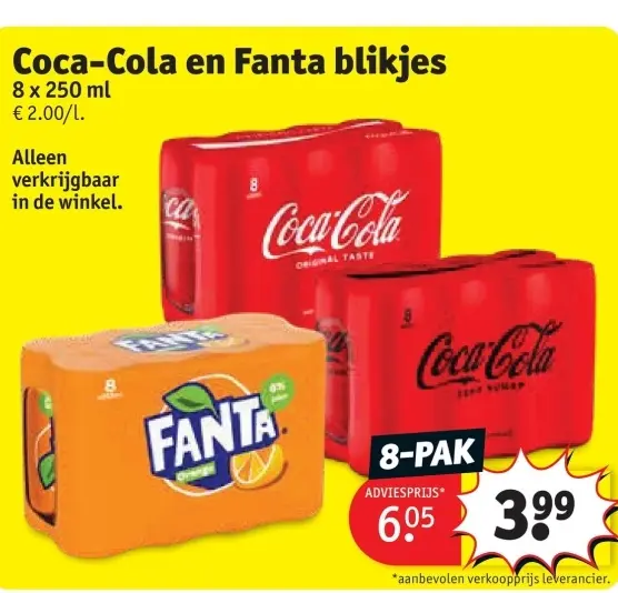Promotie: Coca-Cola en Fanta blikjes