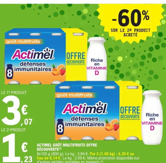 Offre: Actimel goût multifruits offre découverte