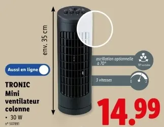 Offre: Mini ventilateur colonne