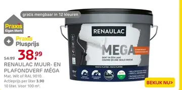Aanbieding: Renaulac muur- en plafondverf méga