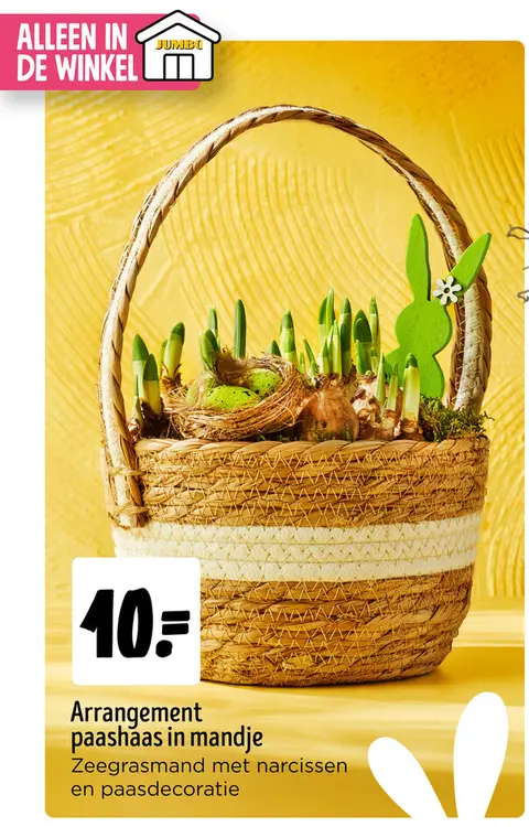Aanbieding: Arrangement paashaas in mandje