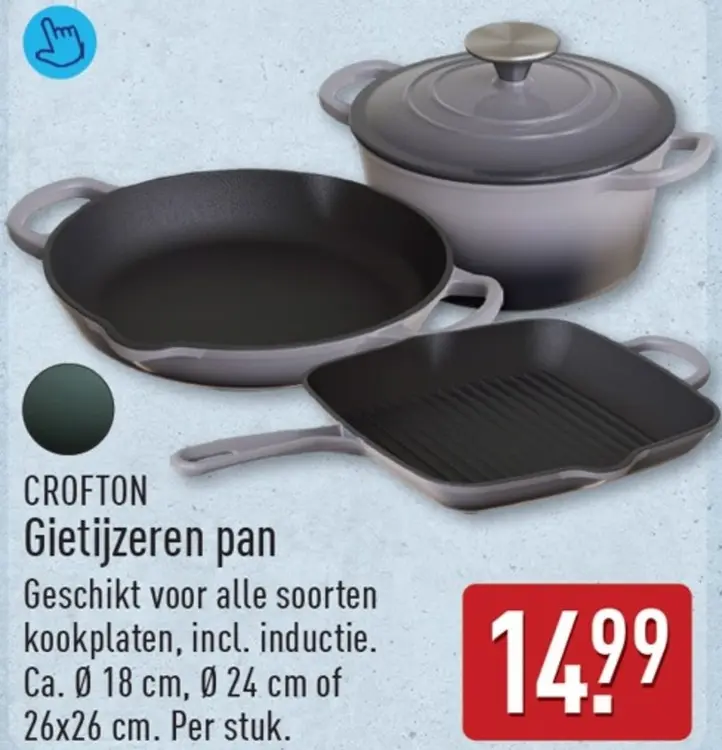 Aanbieding: Gietijzeren pan