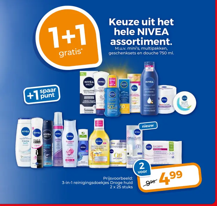 Aanbieding: 3-in-1 reinigingsdoekjes Droge huid