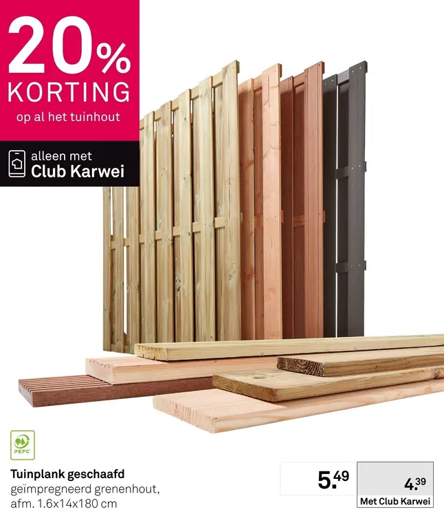 Aanbieding: Tuinplank geschaafd