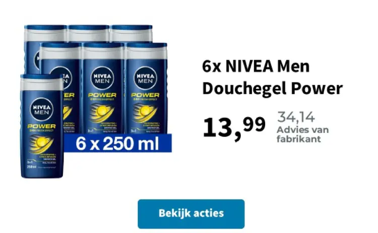 Aanbieding: NIVEA Men Douchegel Power