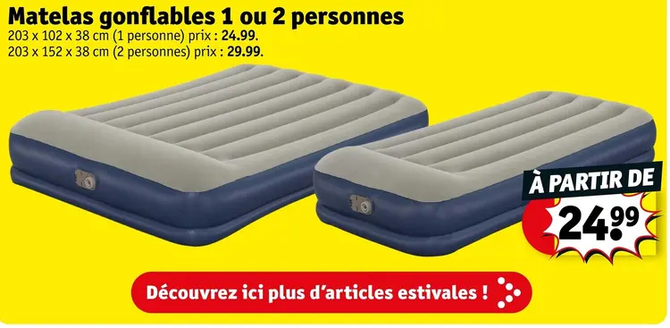 Offre: Matelas gonflables 1 ou 2 personnes
