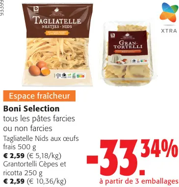 Offre: Tous les pâtes farcies ou non farcies
