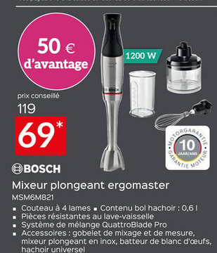 Offre: Mixeur plongeant ergomaster MSM6M821